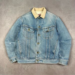 Lee Blue Denim Jacket with Tan Collar